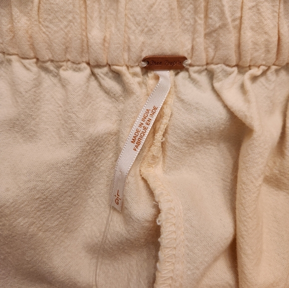NEW Free People Wide Leg Wrap Pallazzo Pants Cream Size Large - Picture 4 of 8